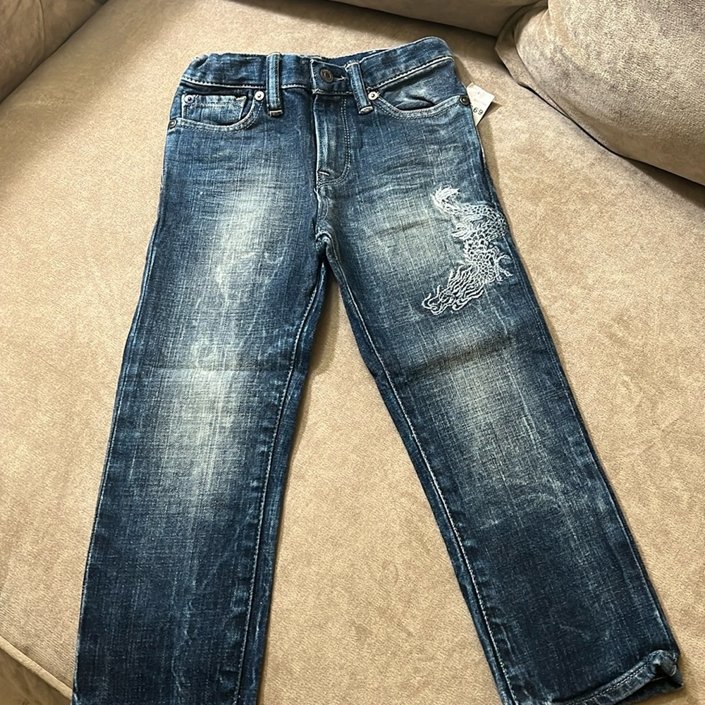 New Baby Gap 1969 playdate straight adjustment waist jeans Size 5T years